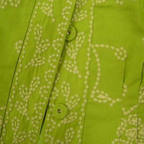 Coldwater Creek Lime Green Jacket w/ white Size 6 - Picture 5 of 5